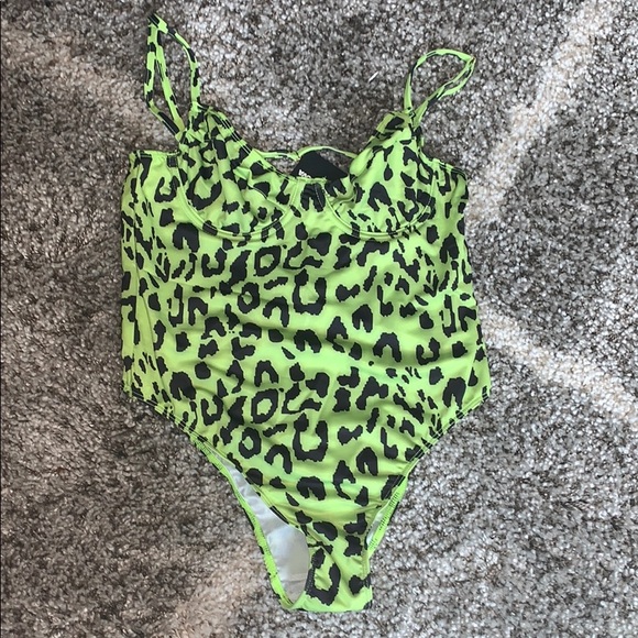 fashion nova lime green bathing suit